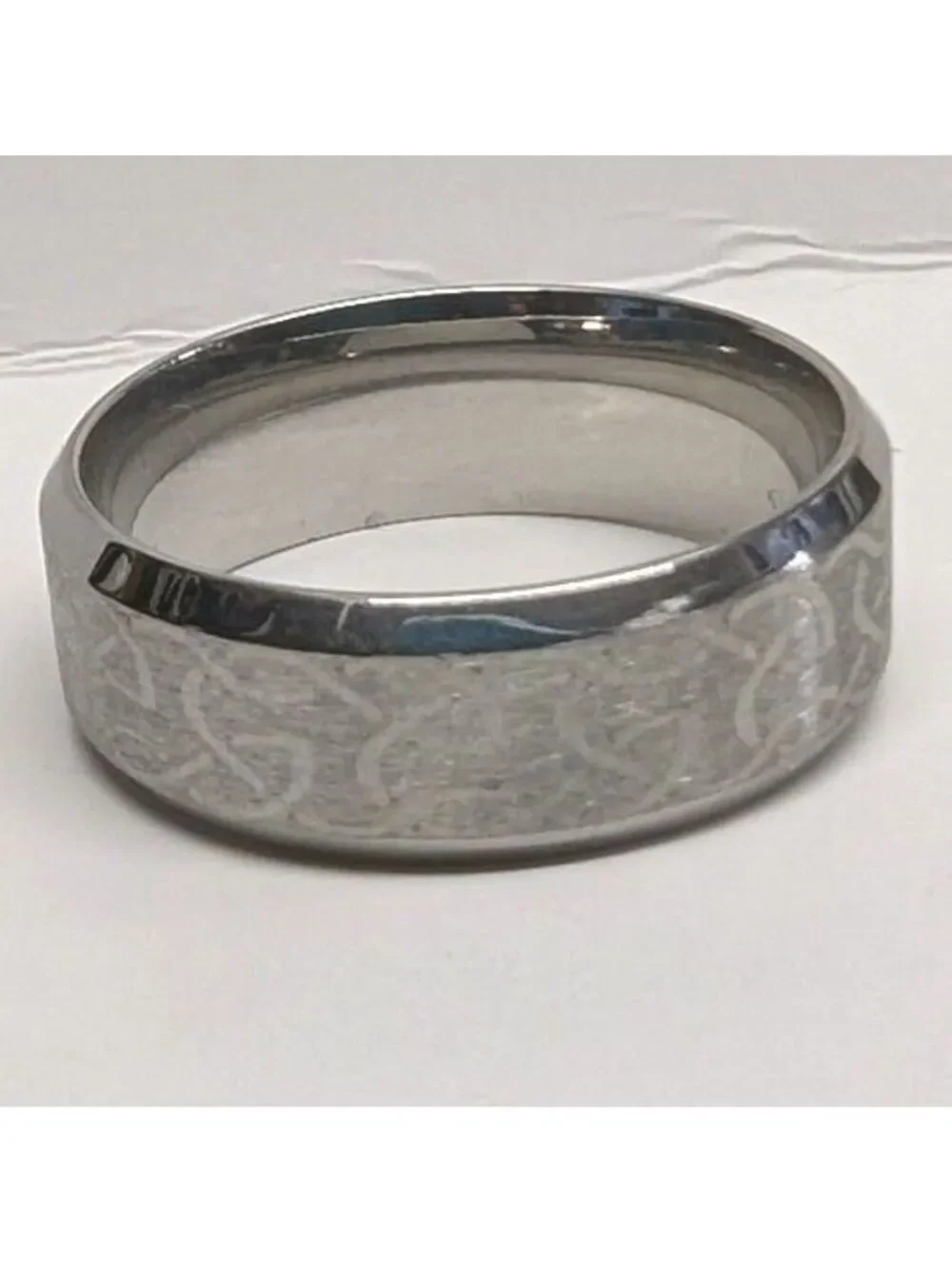 New Irish Celtic Knot Wedding Band Ring Mens Sz 11 Silver Tone Stainless Steel